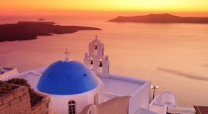 Las famosas puestas de sol de Santorini, Grecia